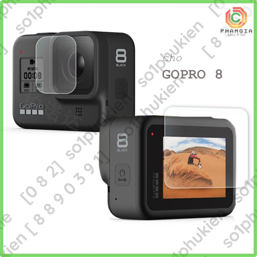 ฟิล์มกระจกนิรภัยครบชุด 2 ชิ้นสําหรับ GoPro Hero 5/ 6/ 7/ 8/ 9/ 10 Black, White premium 9H กระจก