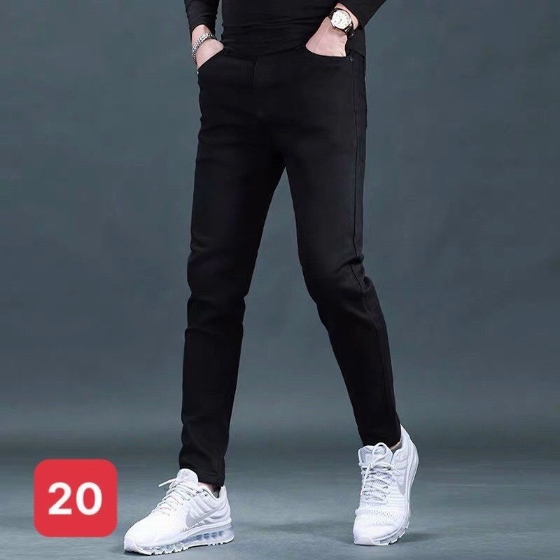 กางเกงยีนส์ยืดผู้ชายสีดํากางเกงยีนส์ผู้ชายรุ่นใหม่ shop90 ms20