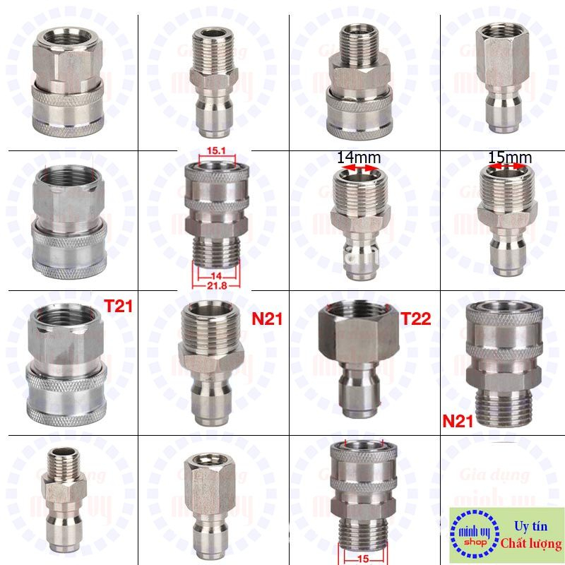 ข้อต่อสวมเร็ว 3/8" เกลียวทุกชนิด - อิน็อกซ์