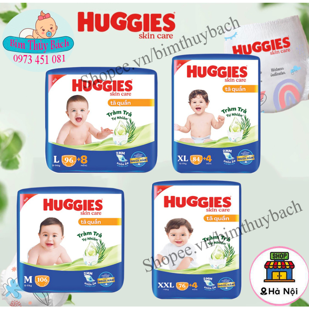 Huggies Skincare Mega Jumbo กางเกงผ้าอ้อม M106/L96+8/XL84+4/XXL76+4
