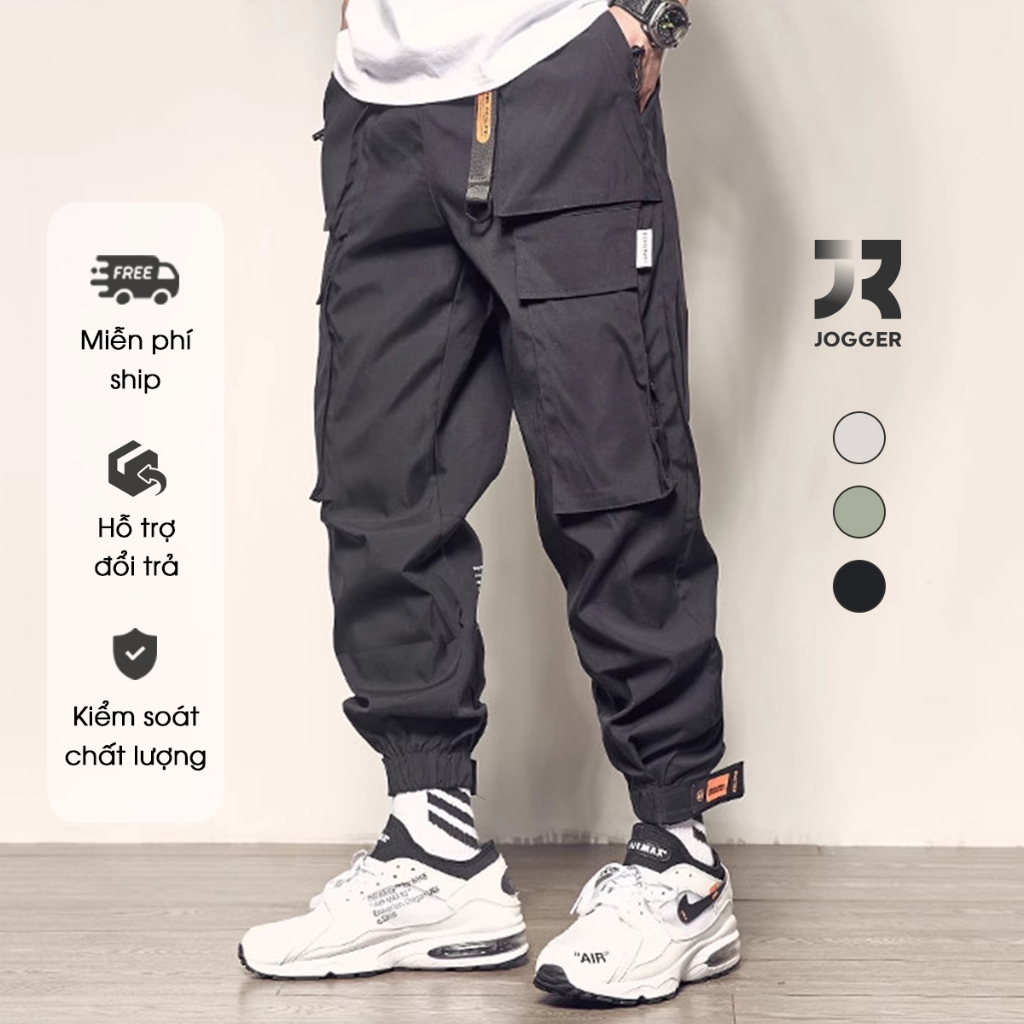 กางเกงคาร์โก้ผู้ชายผ้าโพลีคุณภาพสูง สไตล์สตรีท - Jr Jogger Fashion