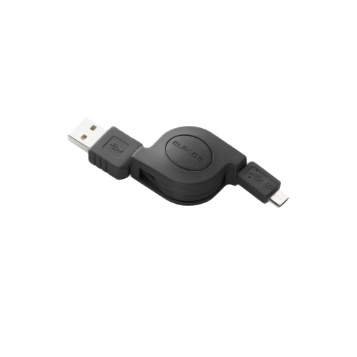 Elecom MPA-AMBIRLC08BK สาย micro USB PU 0.8M สีดํา