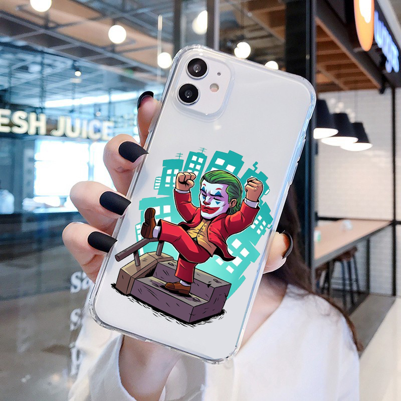 Jok.er เต้นรําตัวตลกเคส iPhone ป้องกันสีส้มสําหรับ iPhone 6/6s/7/8/X/XS/11/12/13/14 Pro Plus Max uh3