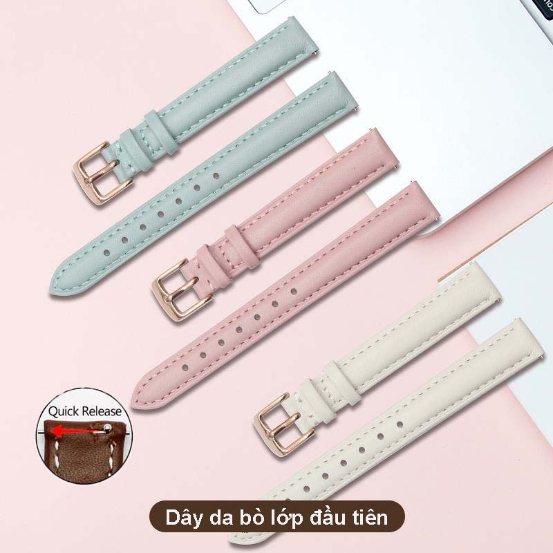 [สินค้านําเข้า - ของแท้] ชั้นแรกของสายนาฬิกาหนังวัวสองด้าน ปราดเปรื่อง สลัก โบ-27 ขนาด 12 14 16 18 20มม