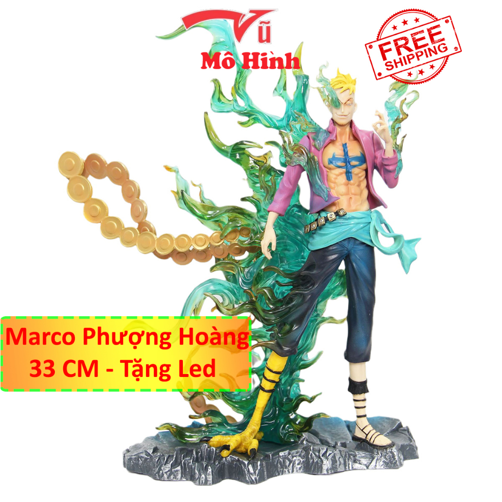 One Piece Marco One Piece Model Stands Phoenix Super Cool Green Fire 34cm High Weighs 800g - One Piece Figure Model Dance