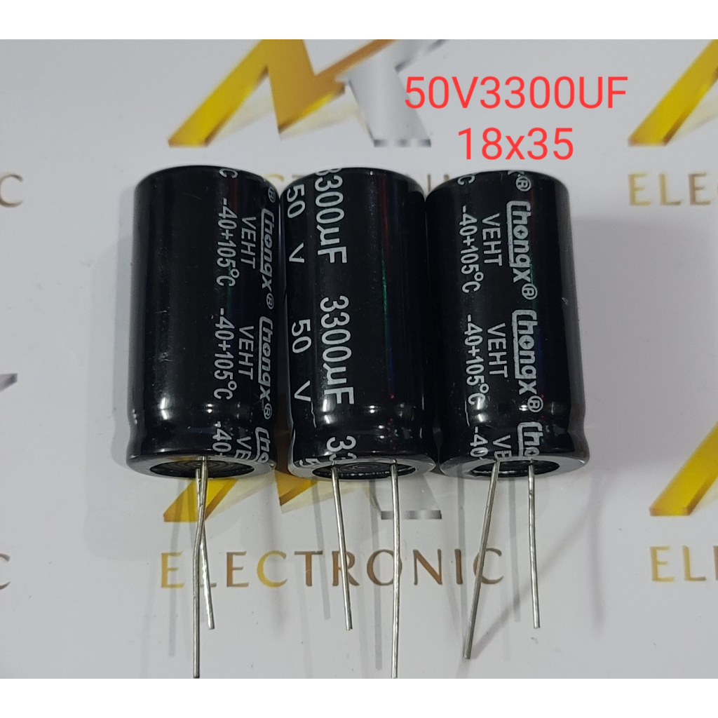 คาปาซิเตอร์ 50V3300UF 3300UF50V 50V 3300UF 18x35mm (ชิ้น)