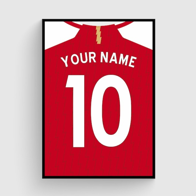 Custom ️ Arsenal FC - Poster ARS Team Home Jersey Print Number On Request - สติ ๊ กเกอร ์ รูปลอกติดผนังออสเตรีย