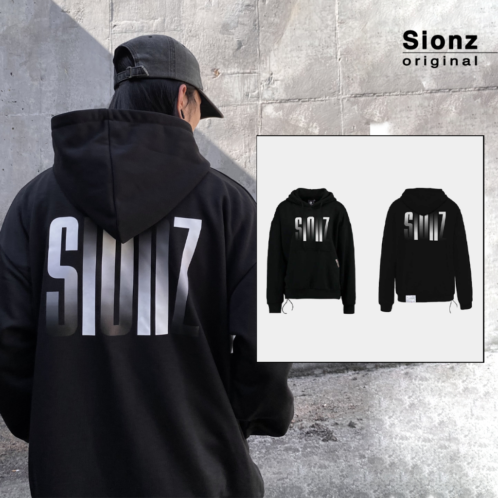 SIONZ FADED HOODIE SWEATSHIRT - แบรนด์ท้องถิ่นของแท้ - เสื้อสเวตเตอร์มีฮู้ด