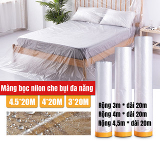 4.5M*20M Nilon che bụi, Màng Nilon che bụi,Nilon che chắn sơn,Băng keo màng nilon che bụi sơn Có một đầu dán dính