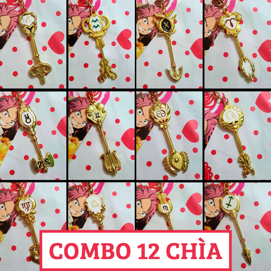 Combo 12 Zodiac Key Chains Lucy อะนิเมะ Fairy Tail