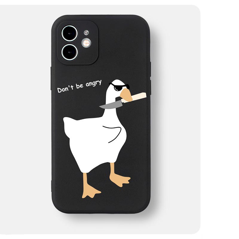 เป็ดถือมีดกันกระแทกเคสโทรศัพท์สําหรับ Iphone 16 15 13 14 12 11 Pro MAX 11 XR XS MAX 7 8P 6S q7231