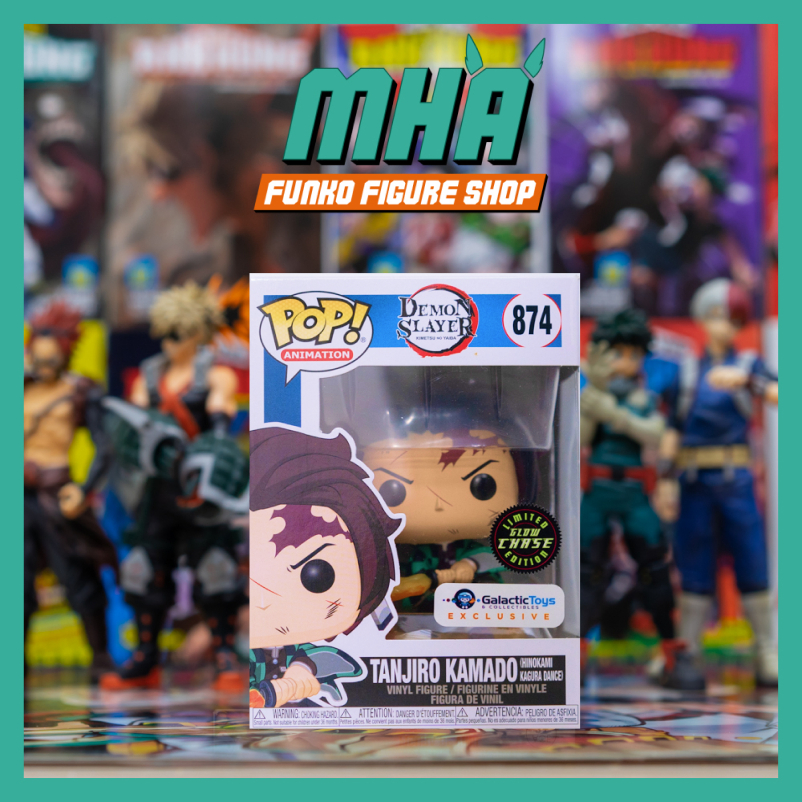 Funko Pop:Demon Slayer ของแท้ - Tanjiro Kamado Galactic Toys Exclusive 874 รุ่นไล่ล่า GITD