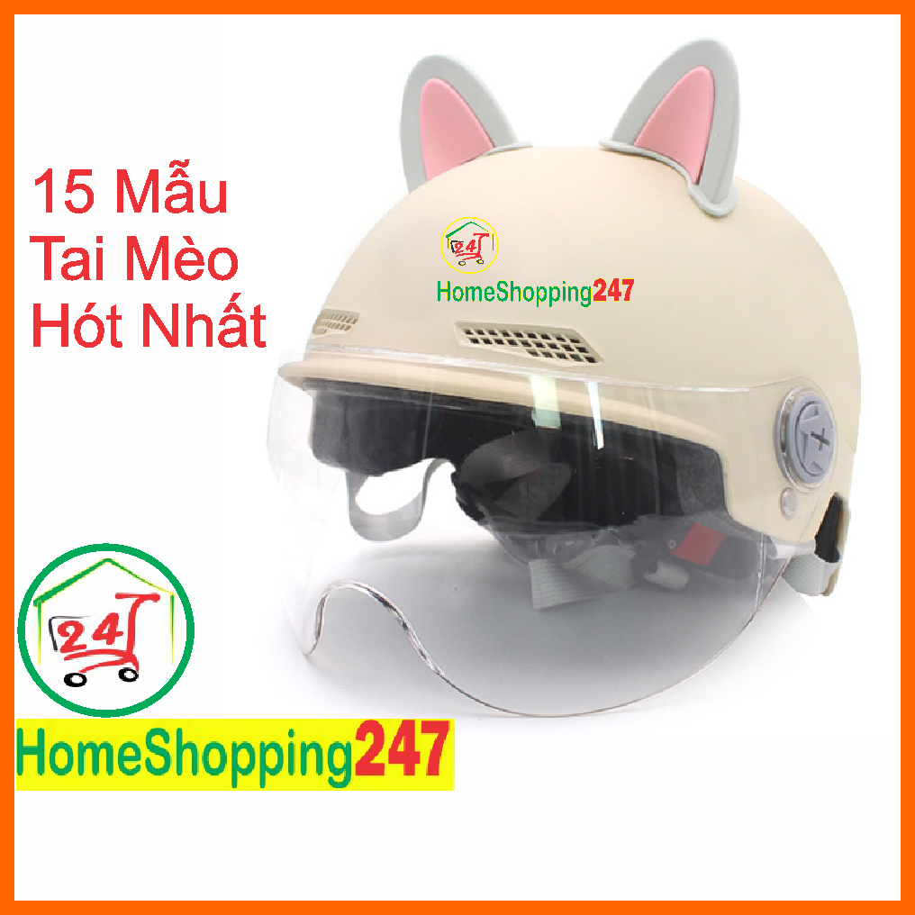 CAT EARS (1 PAIR) MULTI-COLOR HELMET MOUNT ฟรี 3M สติ๊กเกอร์, EXTREMELY CUTE HELMET DECORATIVE อุปกร