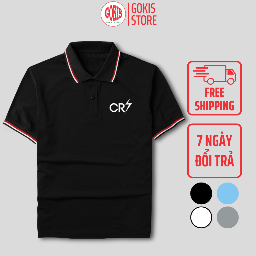 เสื้อโปโล cr7 ผ้าโพลีจระเข้ เย็นสบาย - เสื้อยืดคอปก พิมพ์ลายโลโก้ cr7 ร้าน โกกิส เสื้อย้ายคอเต่า