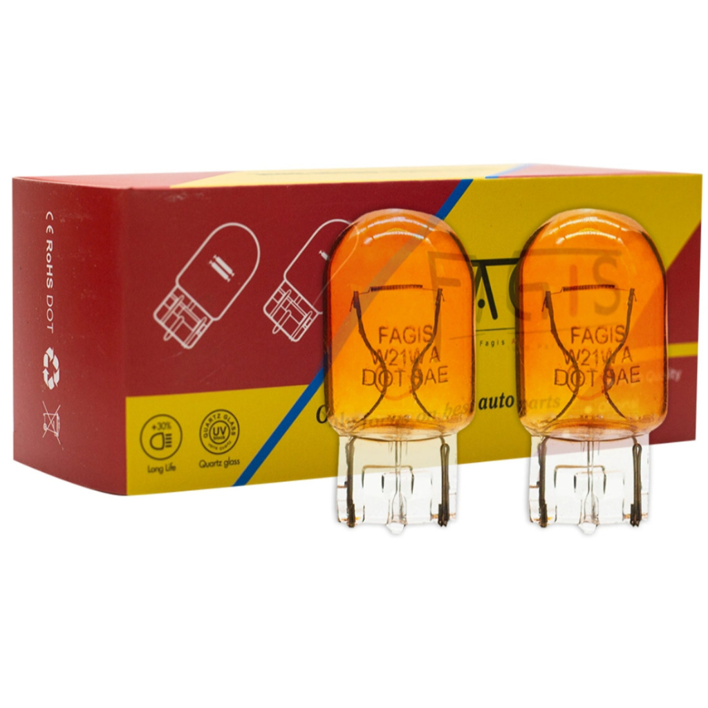 Fagis Halogen Wy21W 12V หลอดไฟเบรกปลั๊กสีเหลือง 1 ขา