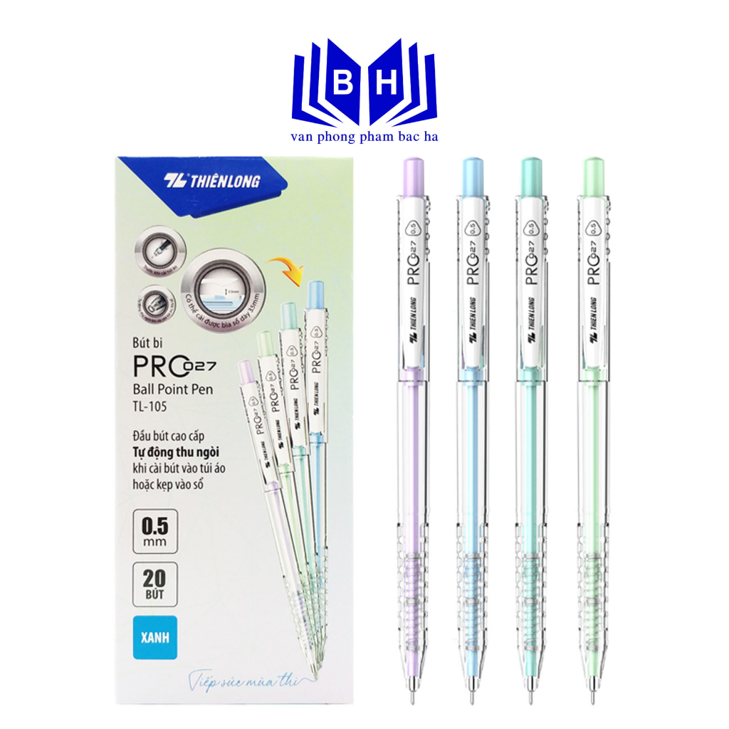 Combo of 5 ปากกาลูกลื่น TL-027 Pro - Thien Long TL-105 0.5 มม.ปลายปากกา