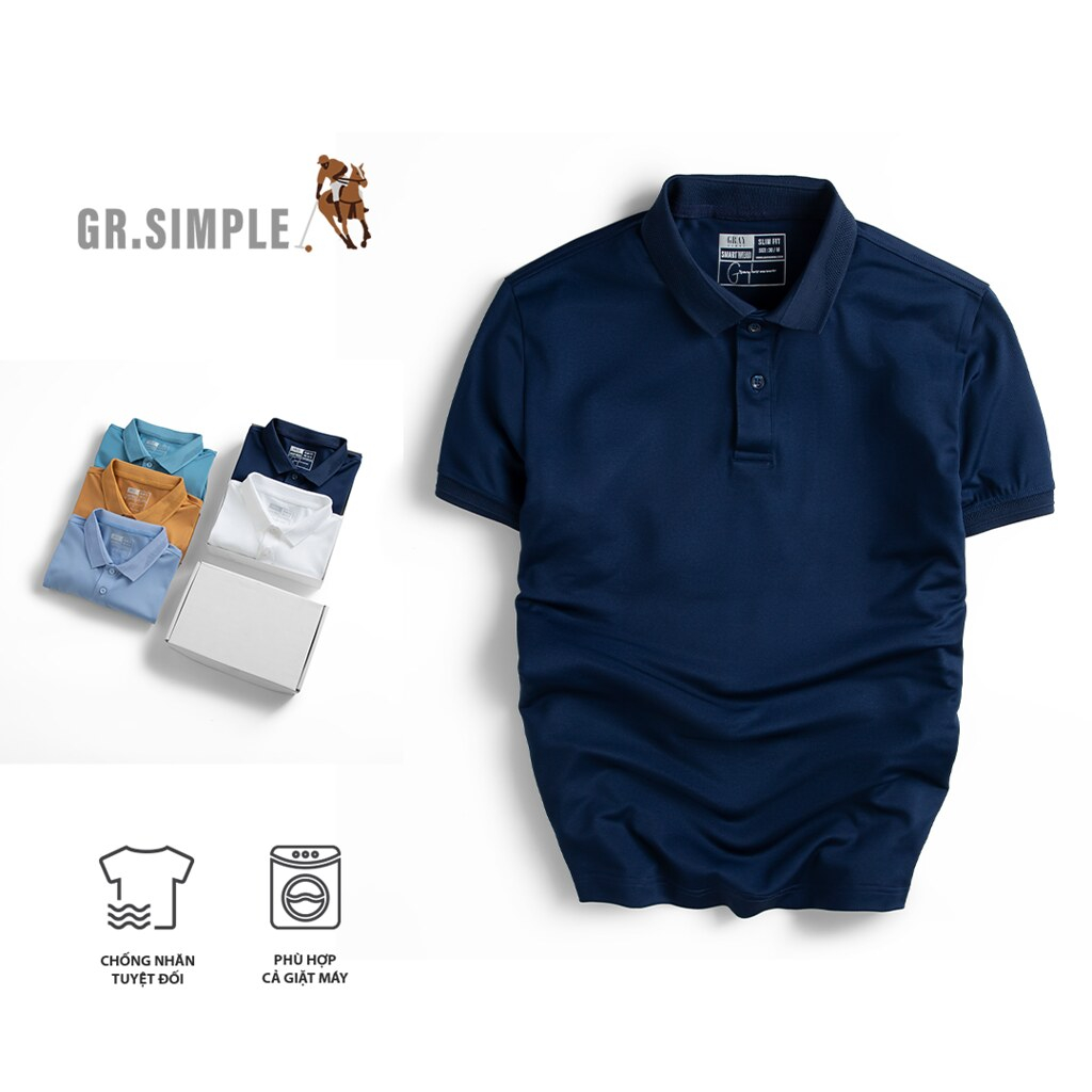GRSIMPLE Basic เสื้อโปโลผู้ชายธรรมดาคอปกแขนสั้นผ้าฝ้ายคุณภาพสูง (TPG3020)