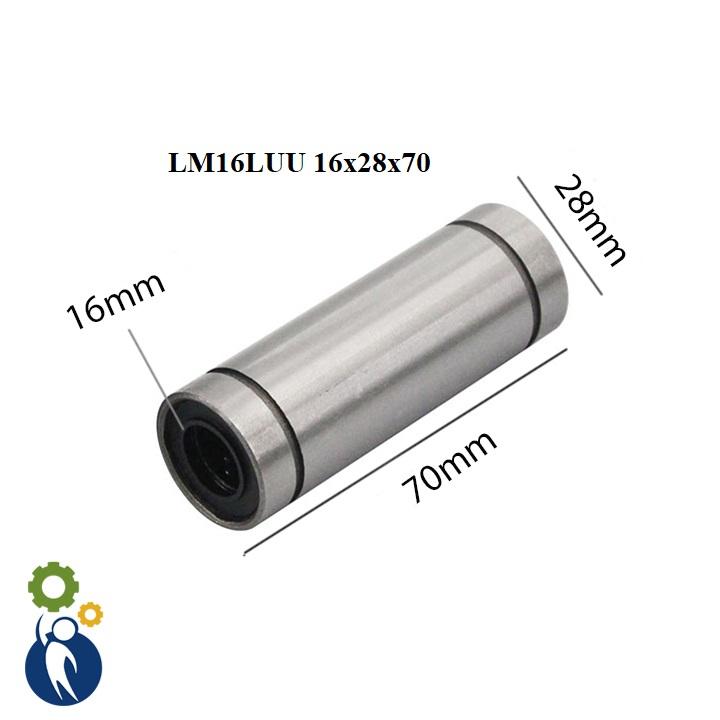 แบริ่งเชิงเส้น LM16LUU เพลา 16mm 16x28x70