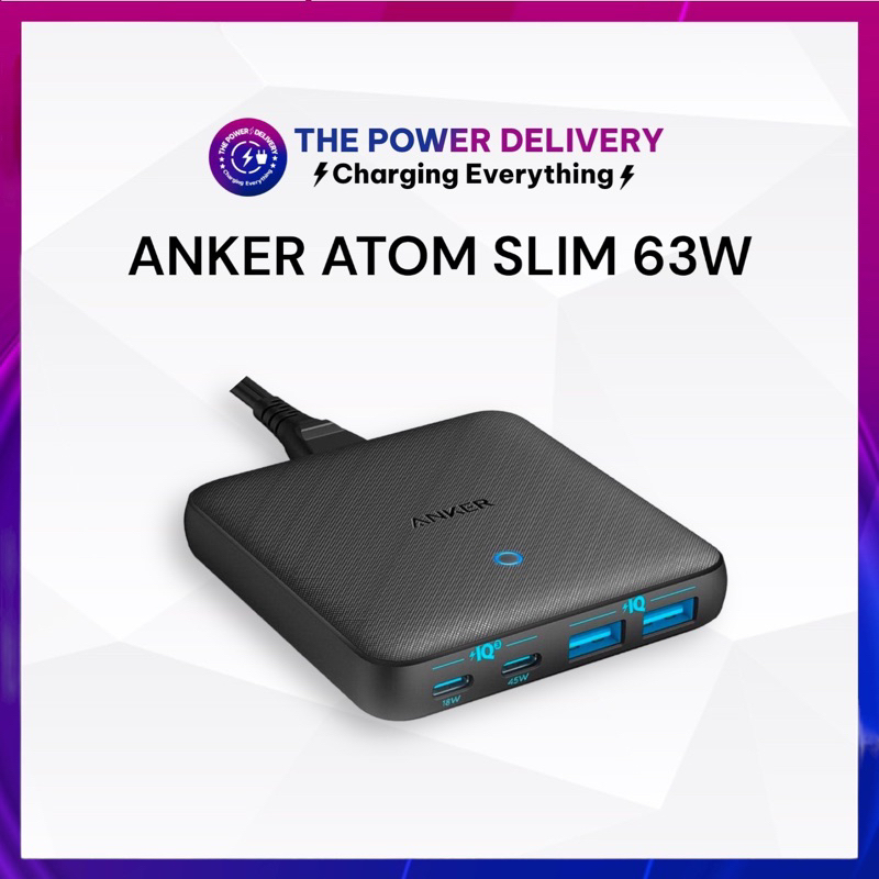 Anker PowerPort Atom III Slim Charger 65W 4 พอร ์ ต Pq3.0 PPS รหัส A2046-12 เดือน