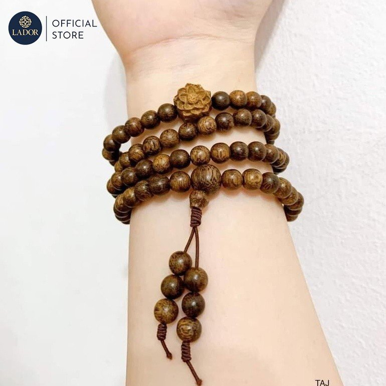 สร้อยข้อมือลูกประคําไม้กฤษณาเม็ดไม้กฤษณา 108 เม็ด และกล่องโบรเคด ขนาด 6 มิล - ลาดอร์ เครื่องประดับ - รูปที่ 2