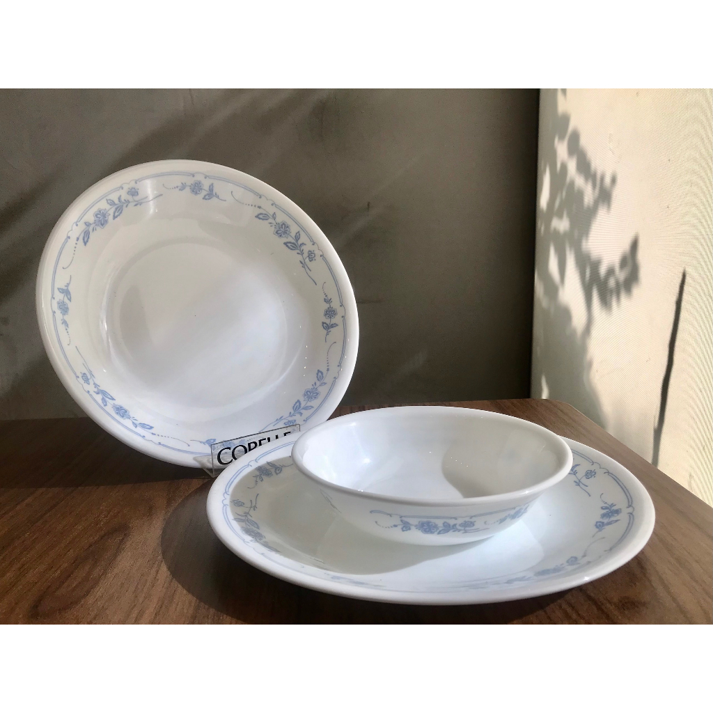 Corelle USA [Logo 1970s ] - FieldBlue Floral - 01 Lam Thy Glass Dishes [Retail ]