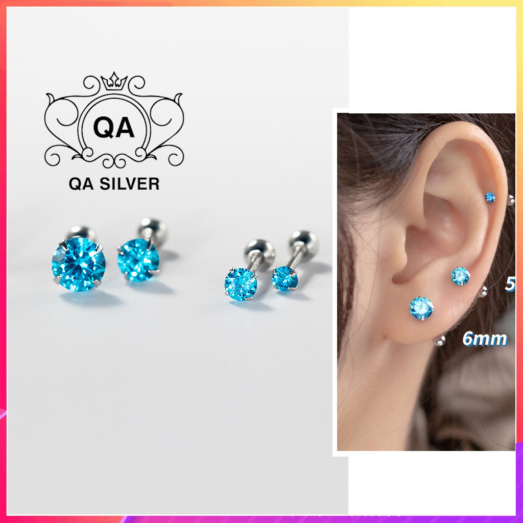 QA SILVER 925 SILVER ต่างหูหนีบ EA305