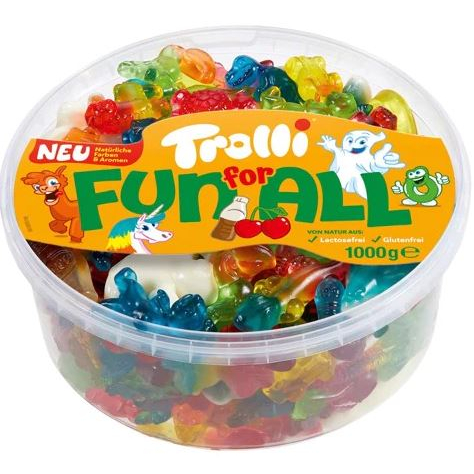 [เดท 04 / 25 ] Trolli Fun For All Gummies 1kg Box Of Germany