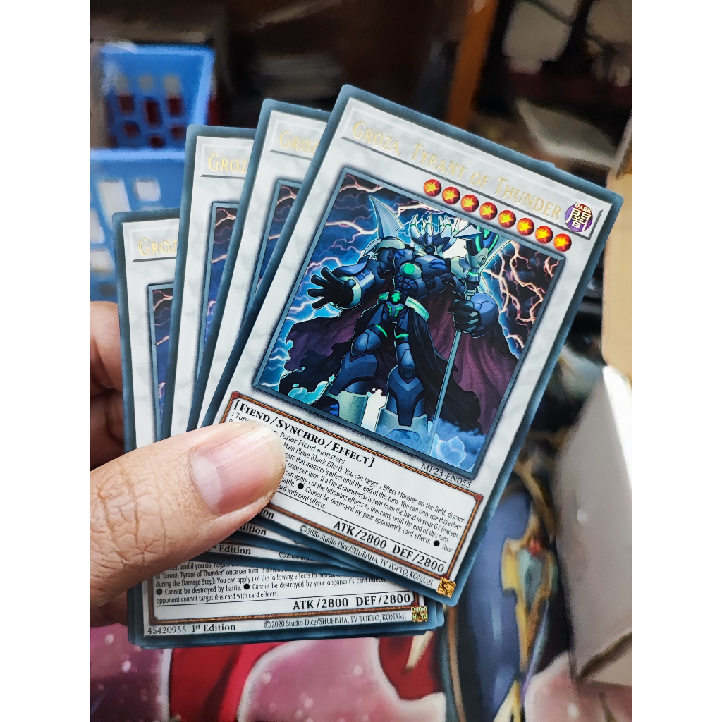 [Yugioh Funny Shop] การ์ด 1 ใบ Grogza, Tyrant of Thunder - MP23-EN055 - Ultra Rare 1st Edition