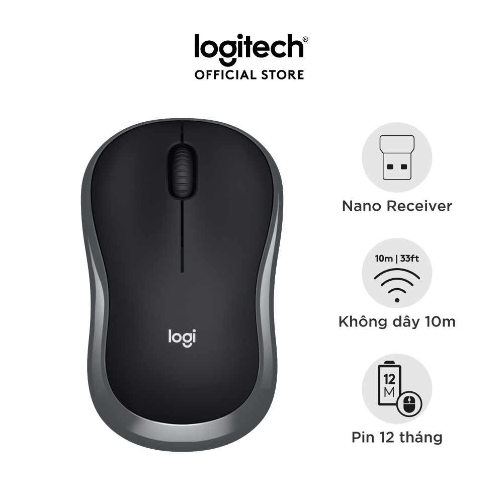 Logitech M186 เมาส์ไร้สาย ขนาดกะทัดรัด ใช้งานทั่วไป