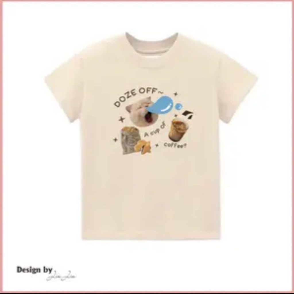 Babytee CAFE เสื้อยืด Medium Form Round Neck Smooth Cotton Two-Way Stretch with size ไม่เกิน 63kg JI