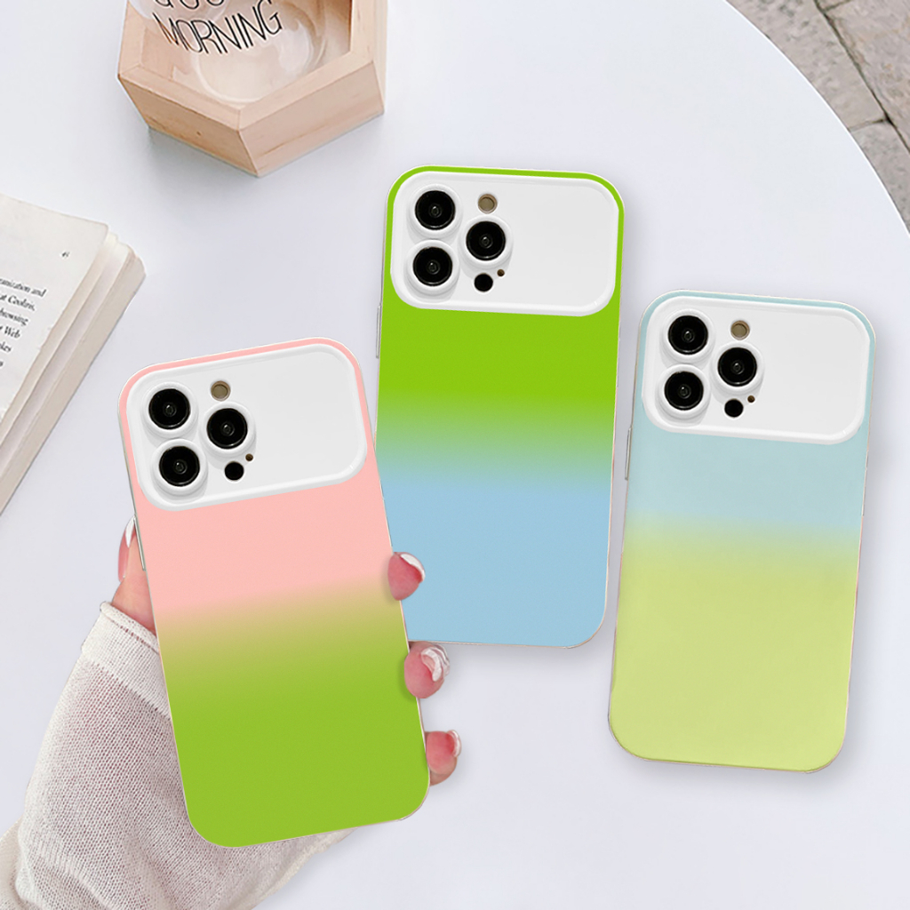 กรอบกล้องเปลี่ยนสีเรียบง่ายเคสโทรศัพท์ iPhone สําหรับ iPhone 6/6s/7/8plus/X/XS/11/12/13/14/15 Pro Pl