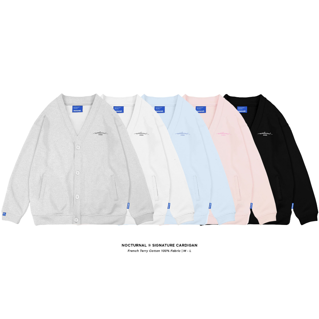 Nocturnal Signature Basic Cardigan Cotton 100% Unisex Local Brand