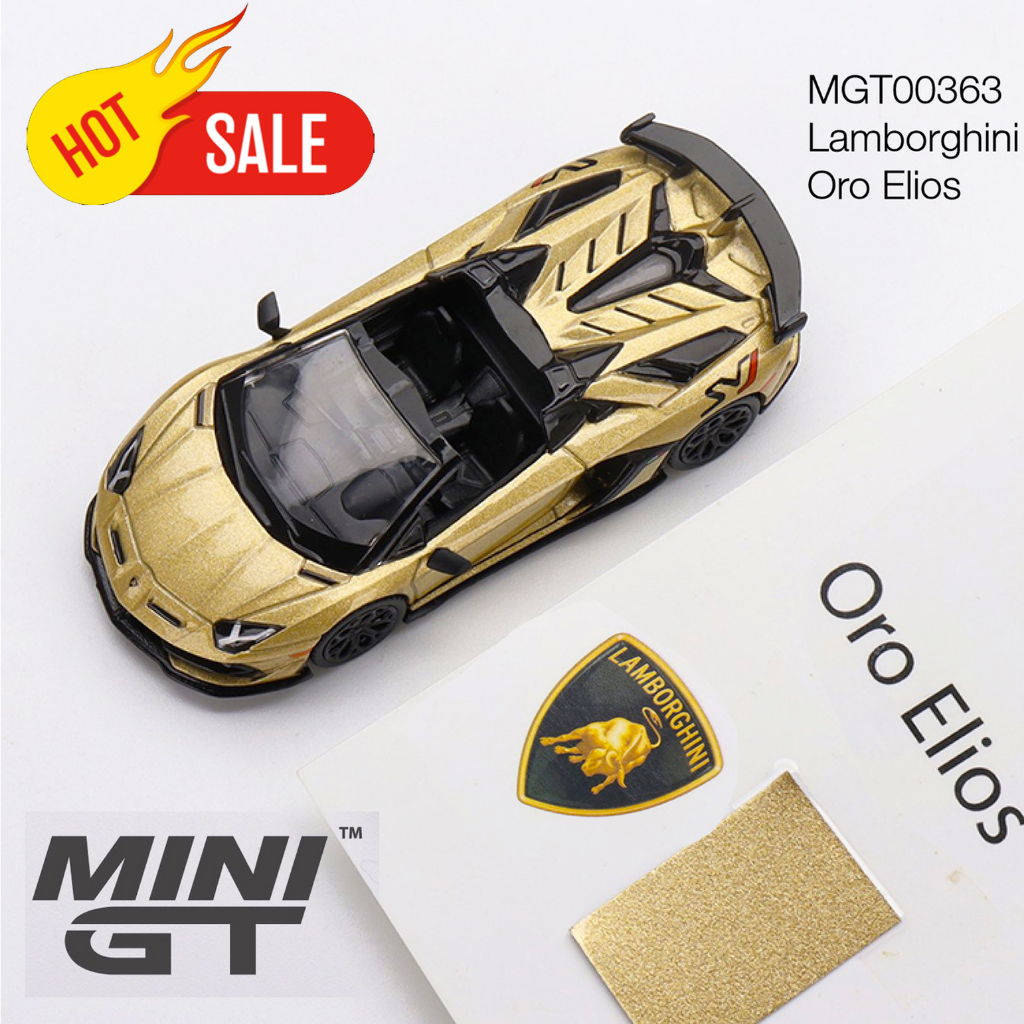 Lamboghni Aventador SVJ Roadster Oro Elios LHD 1:64 Mini GT รถโมเดล (Bronze Gold) หลวม