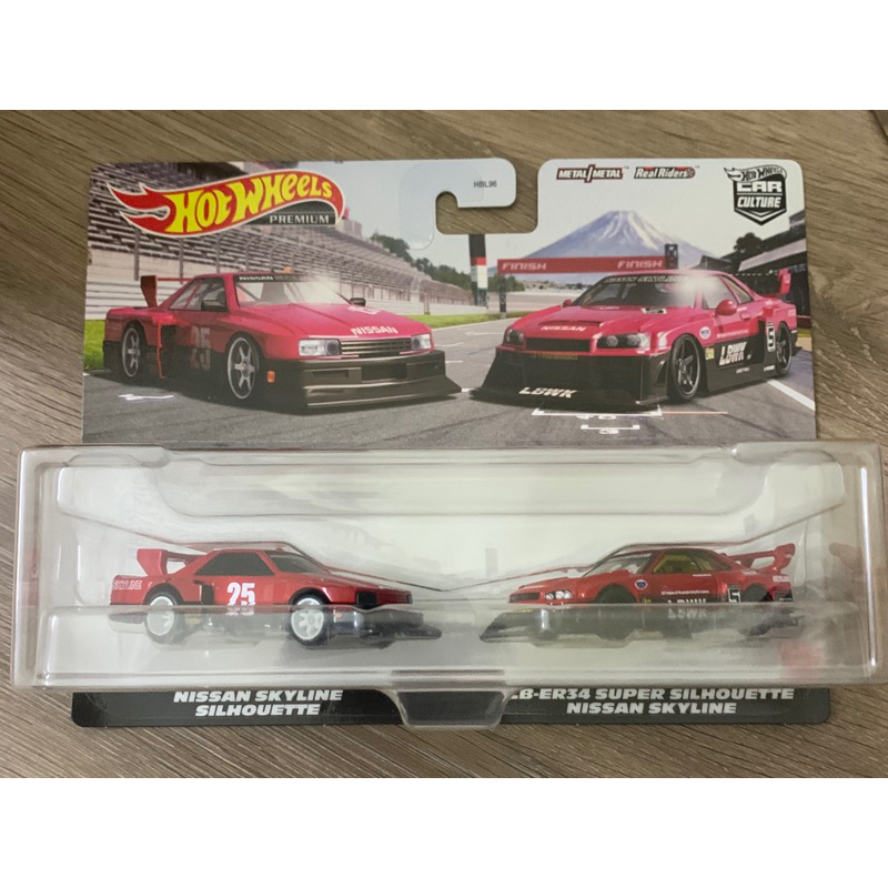 Hot Wheels Premium 2-Pack Nissan Skyline R30 LB-ER34 Super Silhouette Nissan Skyline R34