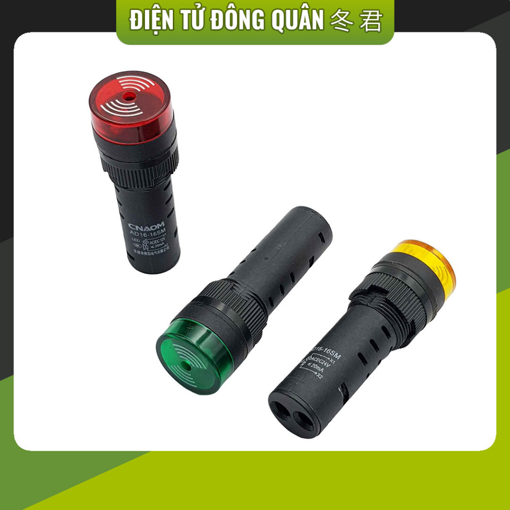 [HCM] ไฟแสดงสถานะพร้อม buzzer AD16 - 16SM 12V, 24V, 220V