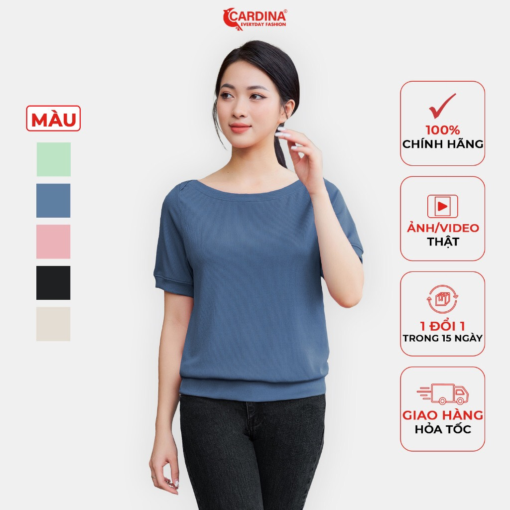 CARDINA เย็นเสื้อไม้จิ้มฟันแขนหลวมเรือคอยืดหยุ่น Hem สบาย Flattering สไตล์แบบไดนามิกสีสวยง่ายต่อการพ