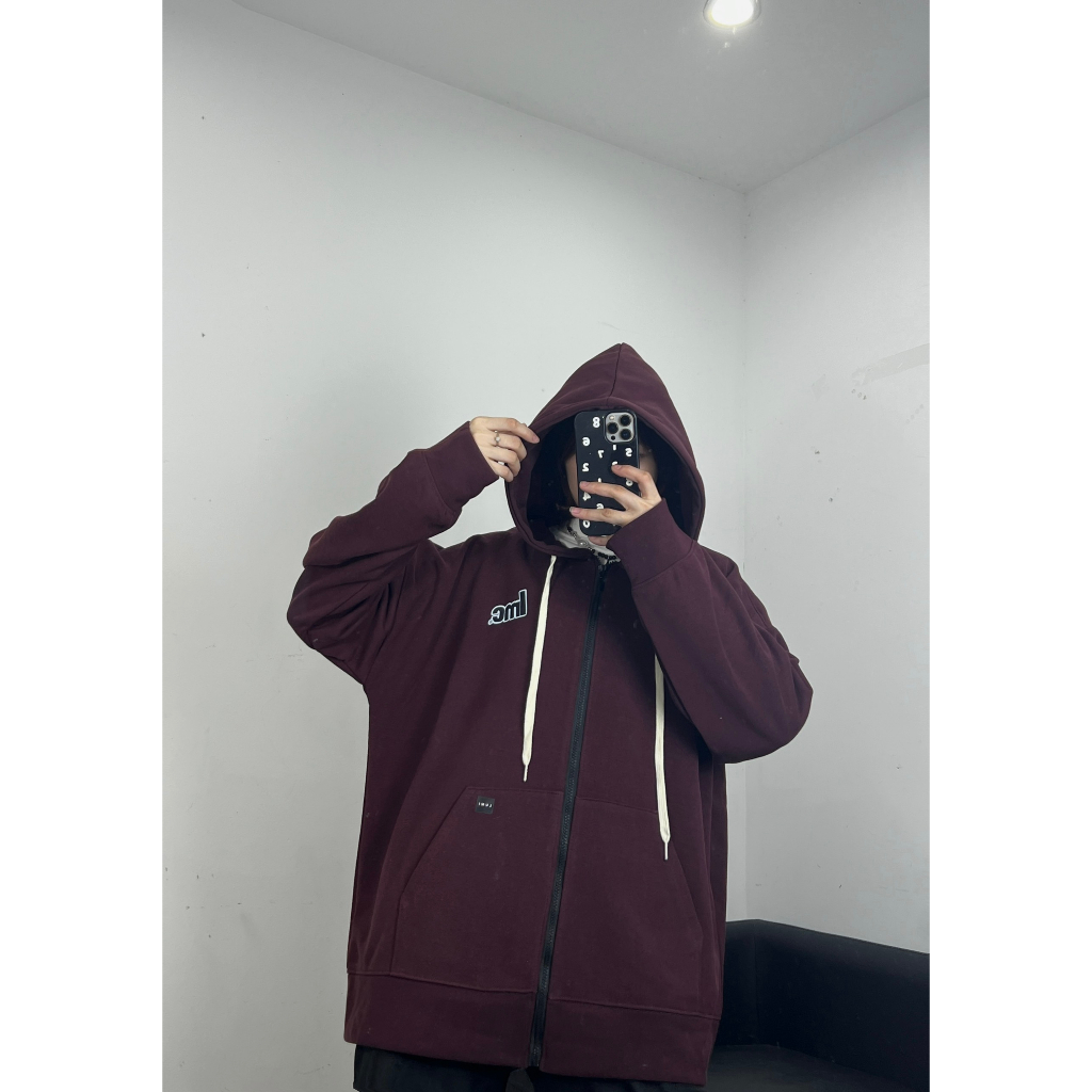 แบรนด์เนม LMC H1 Lumihouse Lumihouse1105 Red Zip Hoodie