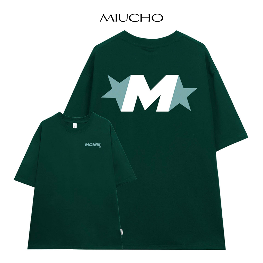 เสื้อยืดผู้ชายทรงหลวมสวยๆแขนสั้นคอกลมผ้าคอตตอน ATD107 Miucho in Artwork