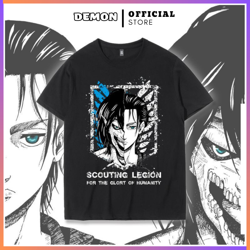 Attack On Titan T-Shirt, Anime Attack On Titan New Very Beautiful Models,4-Way Stretch cotton