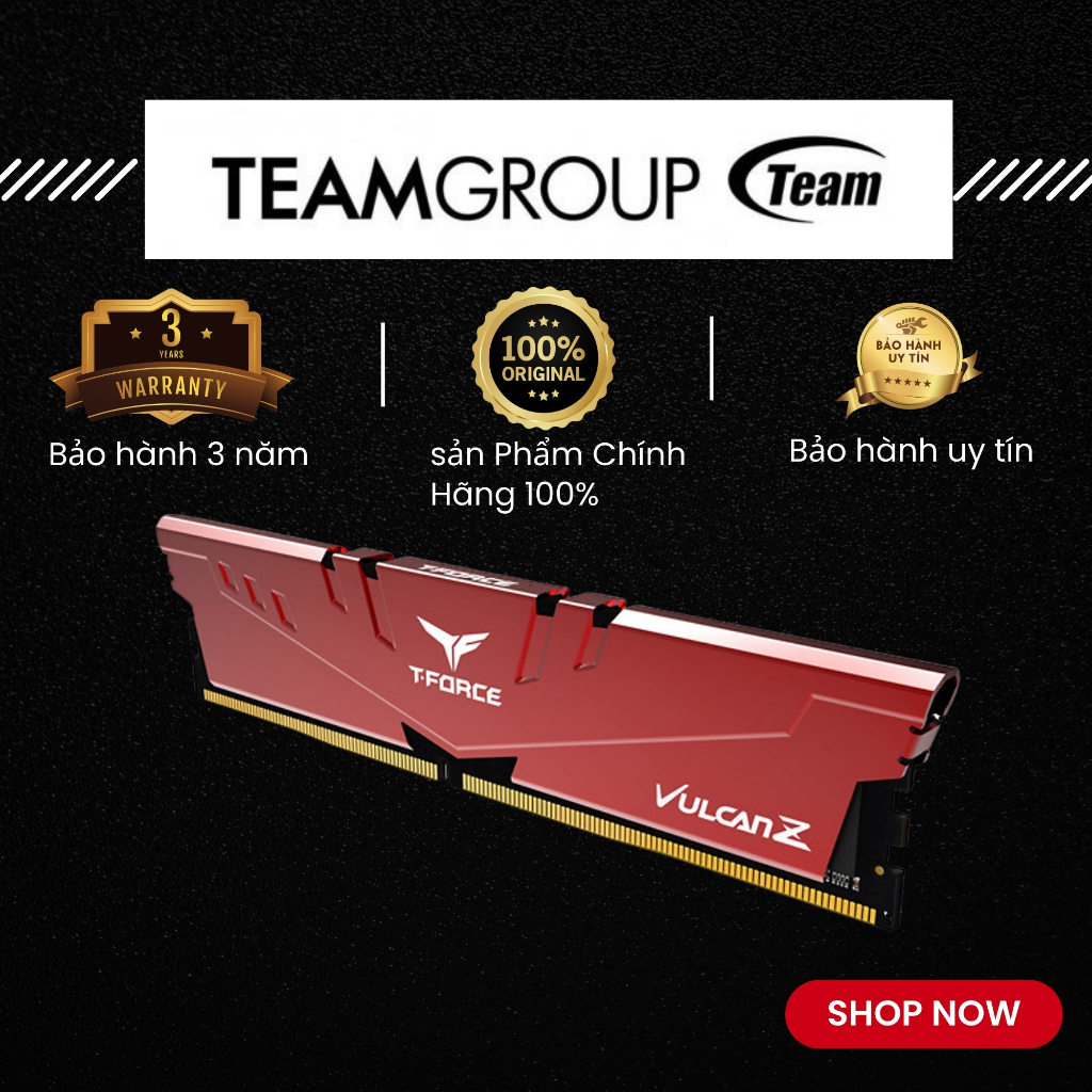 Ram DDR4 TeamGroup 8G/16G3200 T-Force Vulcan Z (1x 8GB/16GB) ของแท้