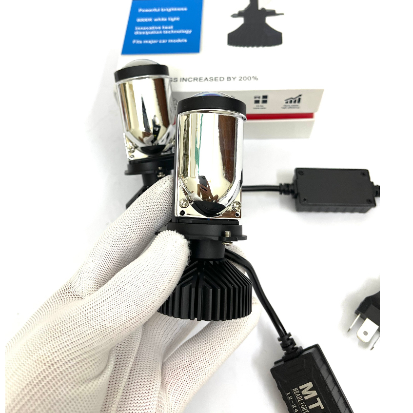 Led Crystal T9 Mini Ball Bearing White Cos White H4 Leg - พร้อมพัดลมหม้อน้ําเหมาะกับรถจักรยานยนต์และ