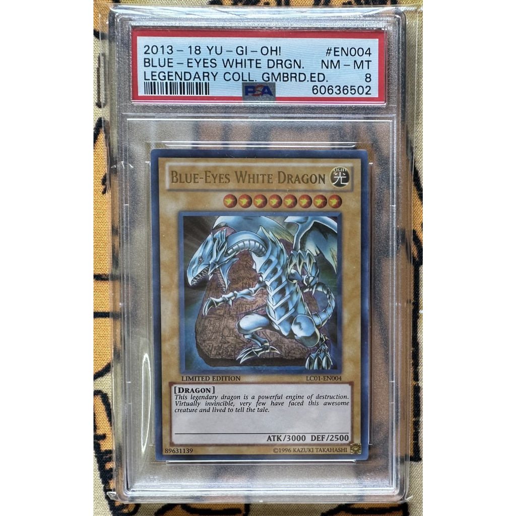 Yugioh - การ์ดคะแนนมังกรขาว Blue-Eyes - LC01-EN004 - PSA 8 MINT - Ultra Rare Limited Edition