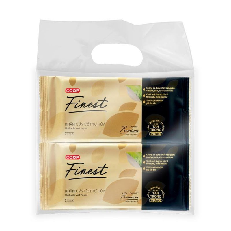 [NEW DATE] Coop Finest ผ้าเช็ดทําความสะอาดเปียกย่อยสลายได้ 50 ชิ้น (Kco1)