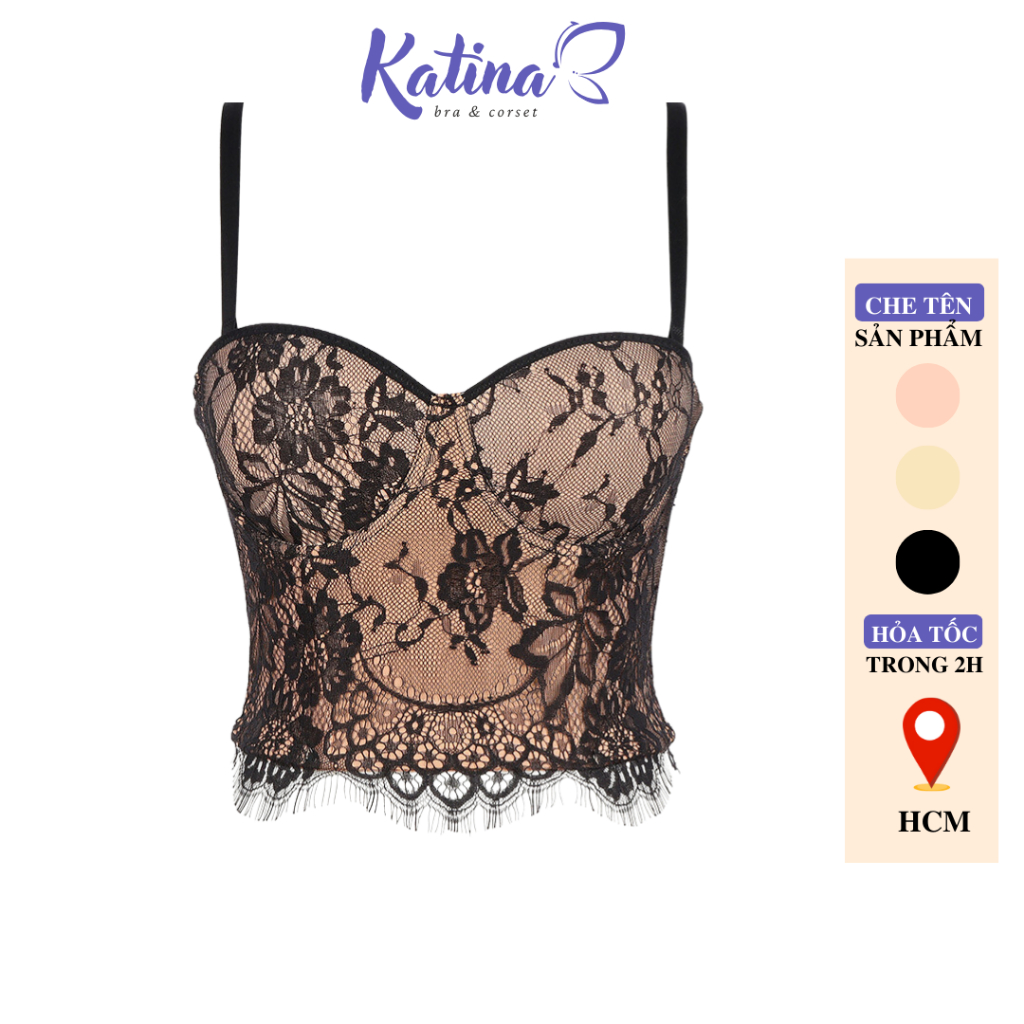 KTB28 KATINA Lace Bralette Corset Style With Thin Cushion Underwire Super Cute Mix