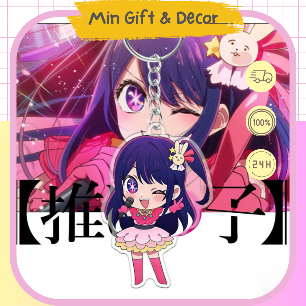 พวงกุญแจอนิเมะขนาดเล็ก Oshi no Ko chibi - พวงกุญแจ Oshi no Ko chibi ตัวละครที่ออกแบบมาขอฟรี