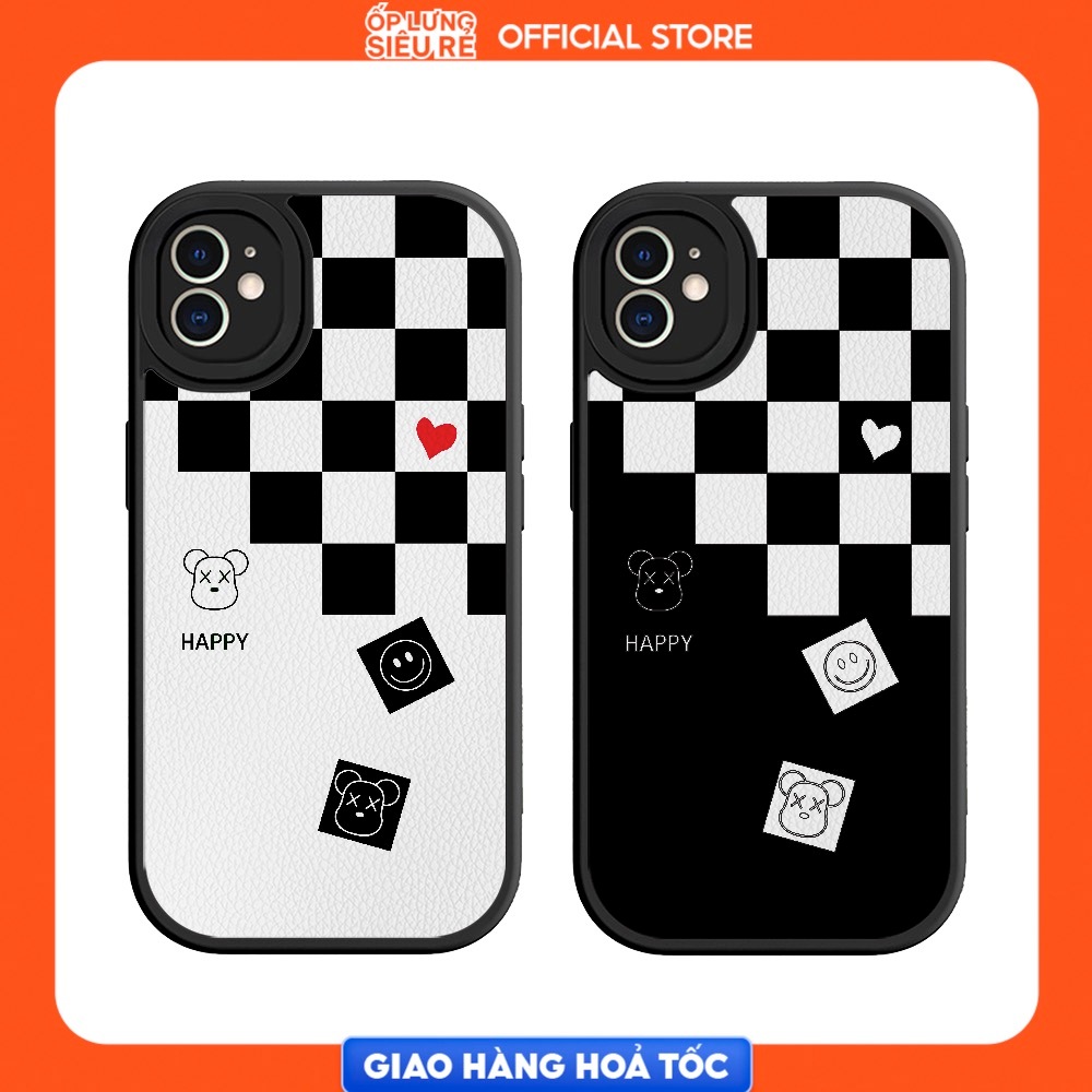 OPPO A1K/A3S/A5S/A55/A54/A76/...เคสหนังสีดํายืดหยุ่นได้ มีป้องกันกล้อง K.aws Happy (หนังแท้)