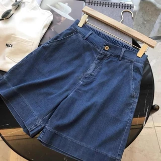 กางเกงยีนส์ขาสั้นกระดาษยืดเอวสูง 1 ปุ่ม M18_H2TFashion