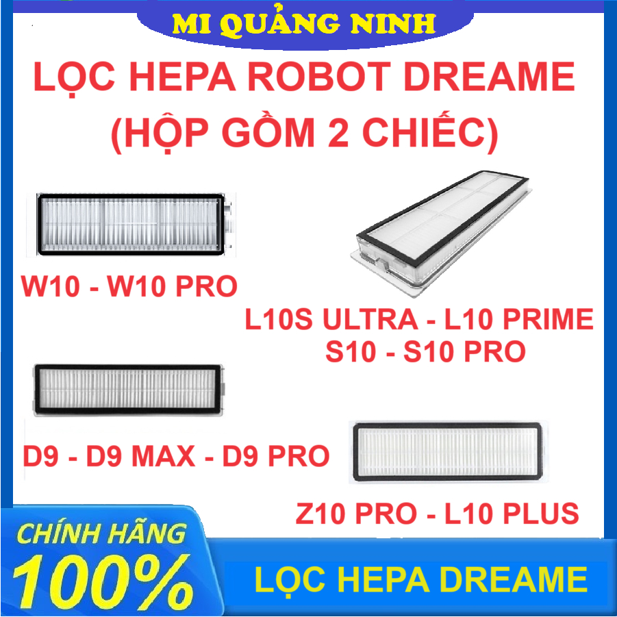 Dreame เครื่องดูดฝุ่นหุ่นยนต์ Hepa Filter - W10, W10S, W10 Pro, D9, D9 Max, D9 Pro, Z10 Pro,D10 Plus