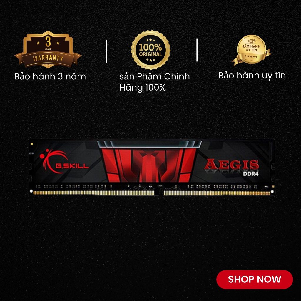 Ram DDR4 Gskill 4 - 8 GB 2666Mhz Aegis ฮีทซิงค์แท้