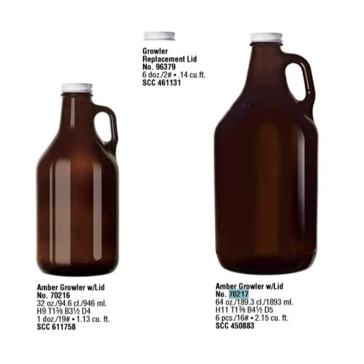 Libbey Amber Growler พร้อมฝาปิด